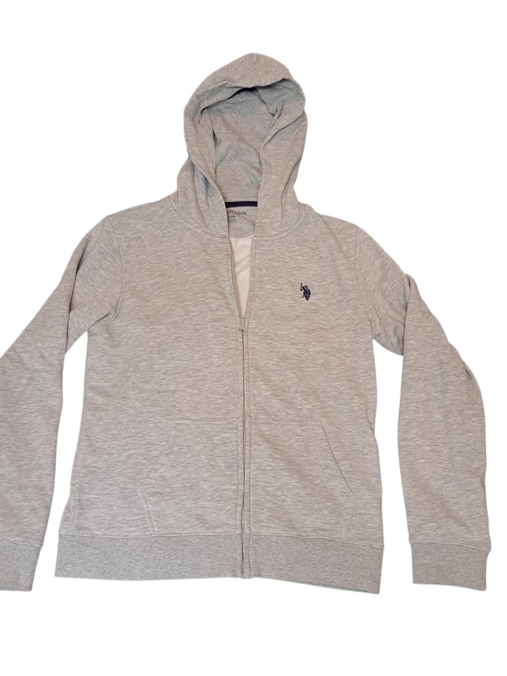 U.S. Polo Assn Women’s XXL 18 Gray Full Zip Hoodie Embroidered Logo